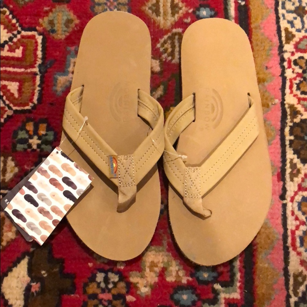 Men’s Rainbow Leather Flipflop Sandals sz 9.5-10.5